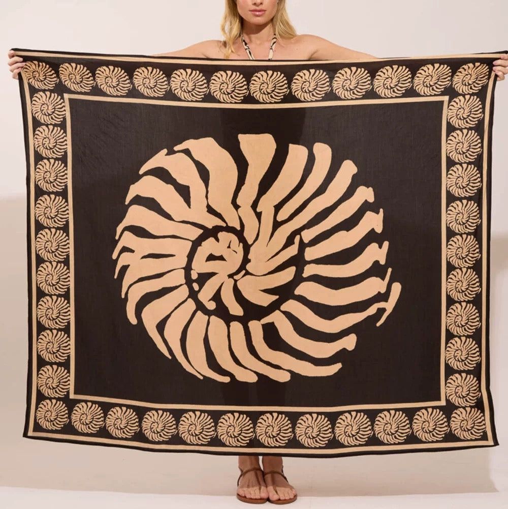 Sable Shell Monokini With Sarong Set